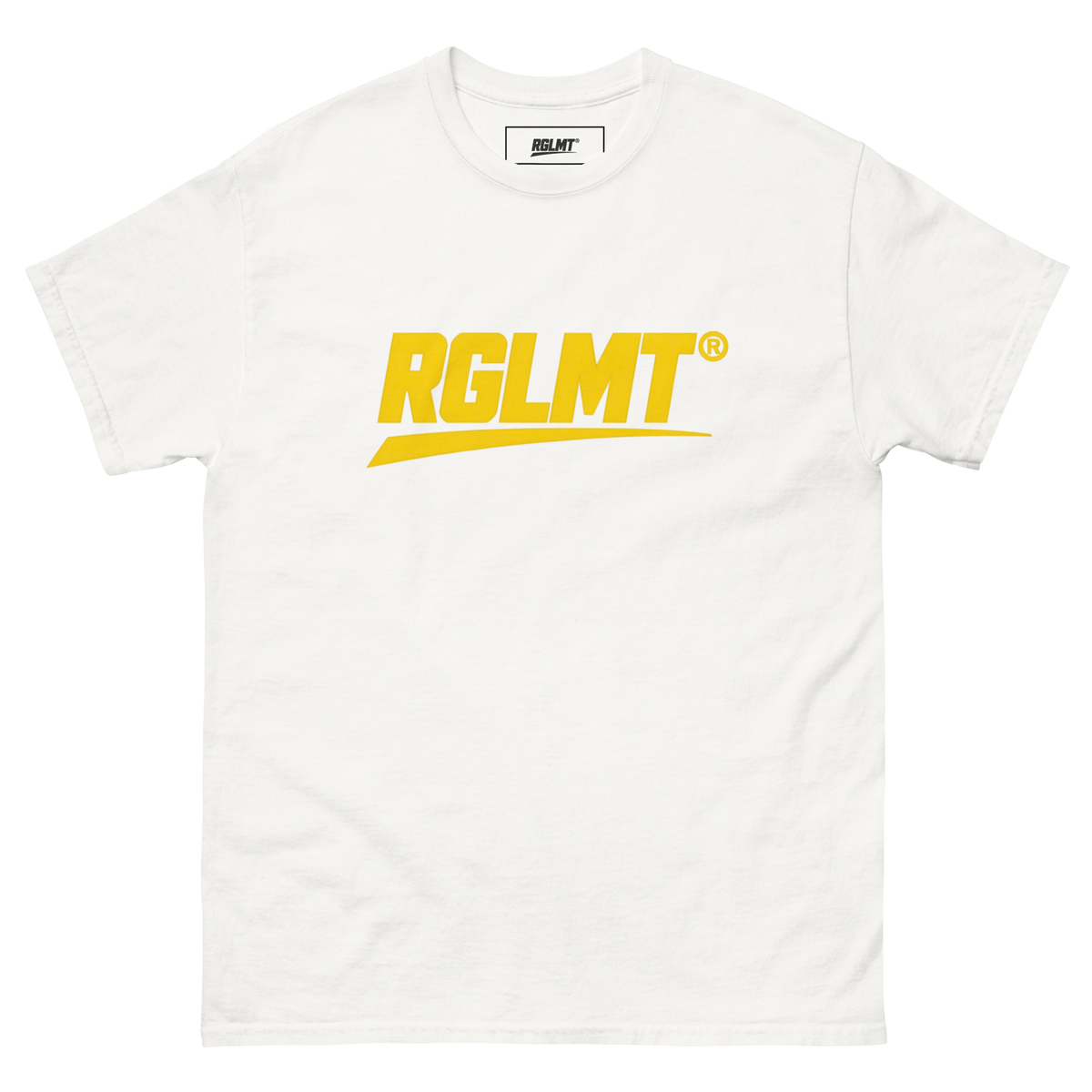 T-shirt Classic blanc RGLMT, design Jaune – vue avant