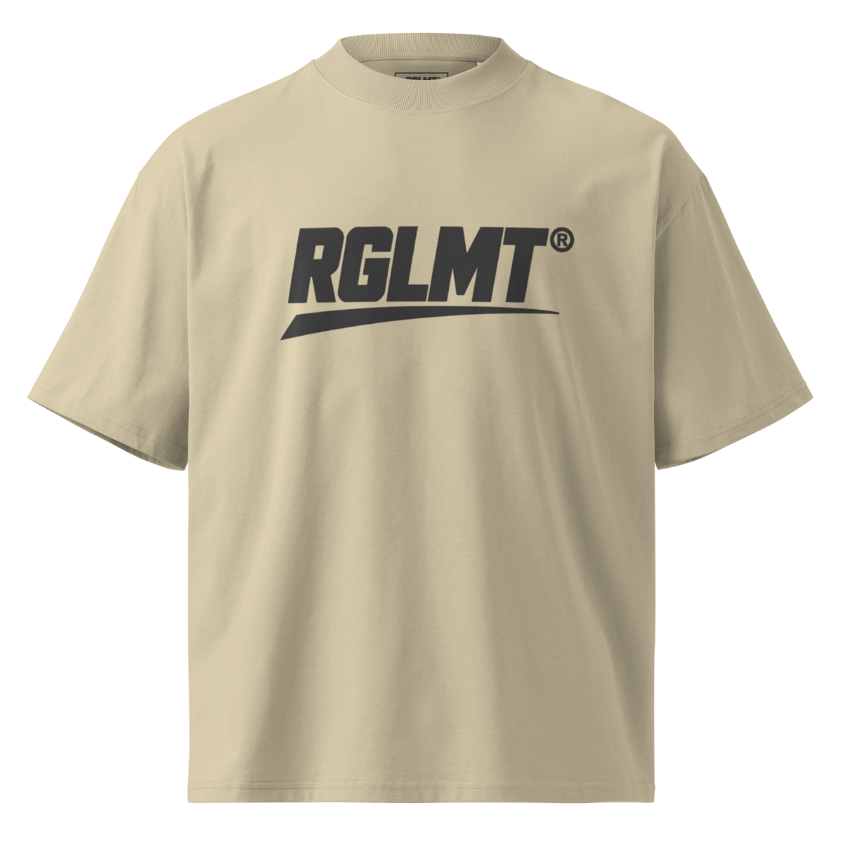 T-shirt oversize col montant pierre RGLMT, design Noir – vue avant
