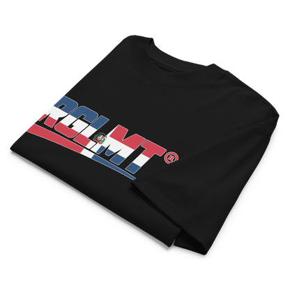 T-shirt oversize col montant RGLMT, design République dominicaine – détail du design