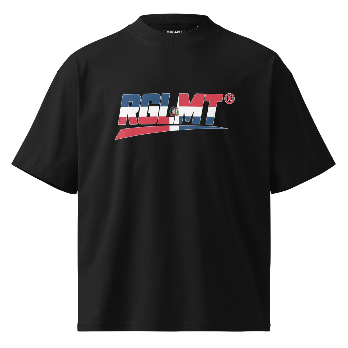 T-shirt oversize col montant RGLMT, design République dominicaine – aperçu du modèle