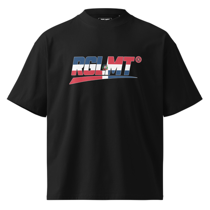 T-shirt oversize col montant RGLMT, design République dominicaine – aperçu du modèle
