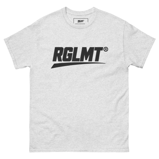 T-shirt Classic cendre RGLMT, design Noir – vue avant