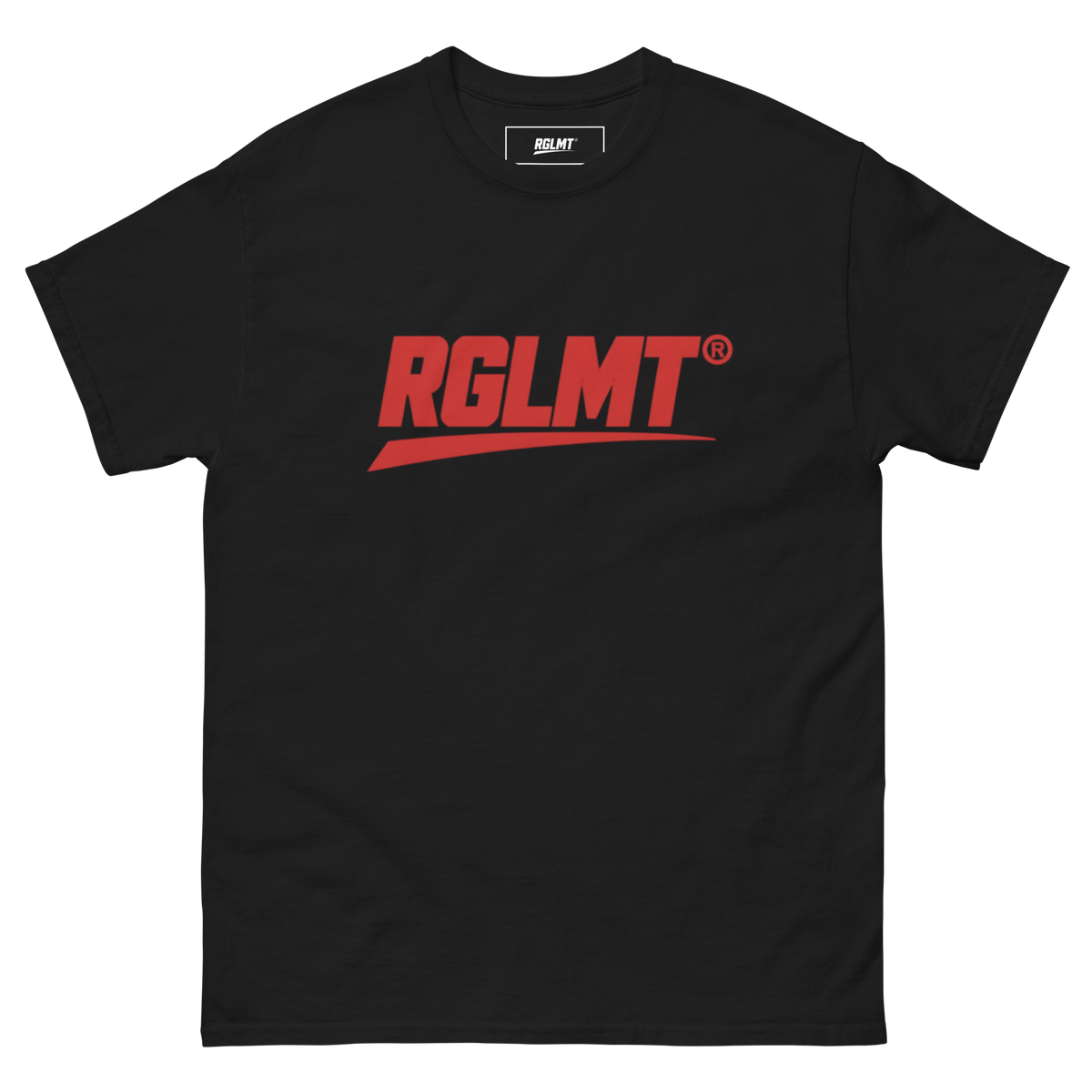 T-shirt Classic noir RGLMT, design Rouge – vue avant