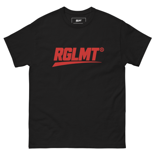 T-shirt Classic noir RGLMT, design Rouge – vue avant