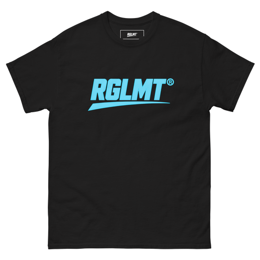 T-shirt Classic noir RGLMT, design Turquoise – vue avant