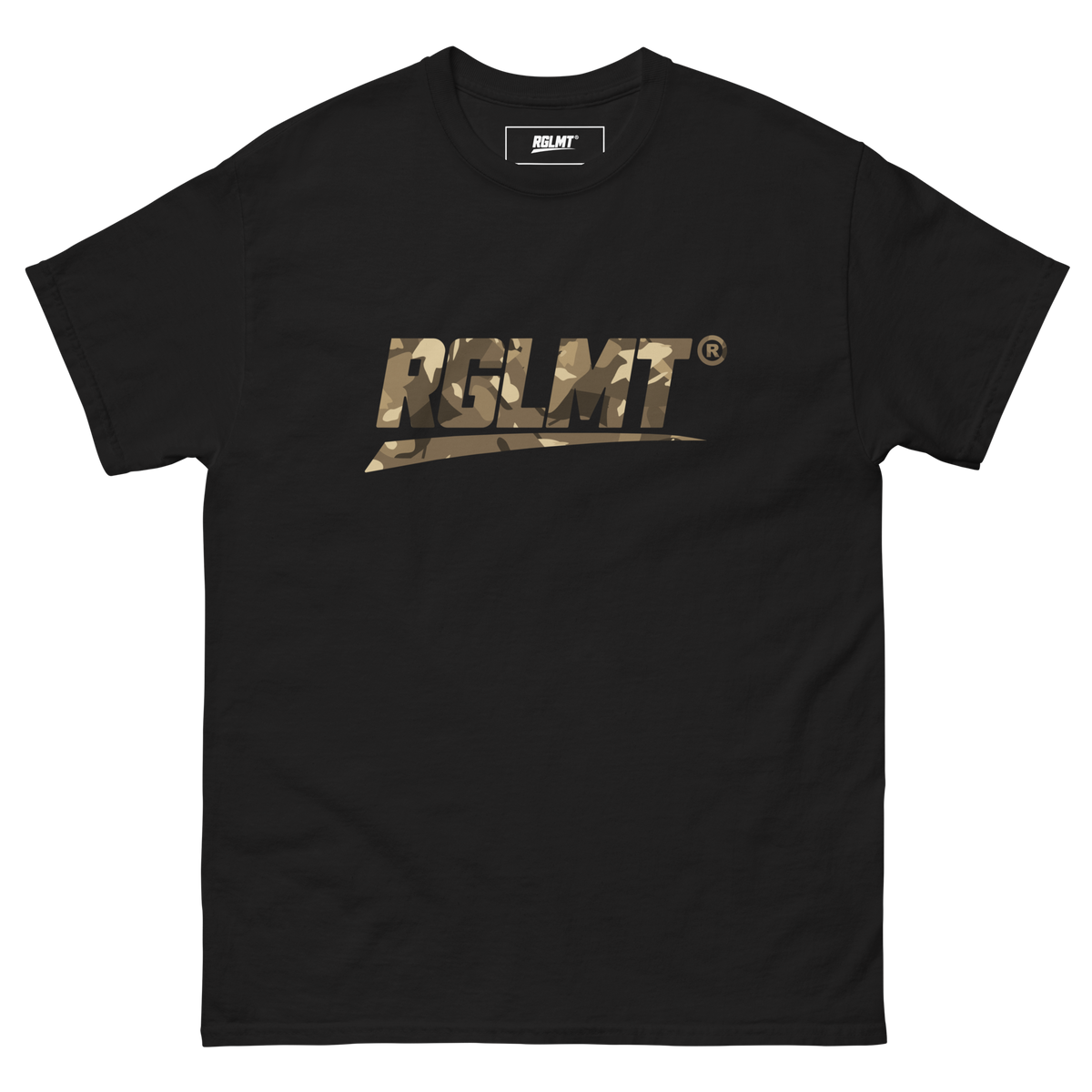 T-shirt Classic noir RGLMT, design Desert – vue avant