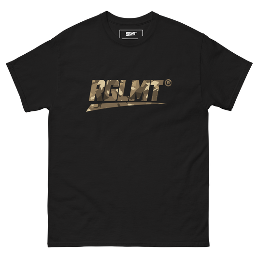 T-shirt Classic noir RGLMT, design Desert – vue avant