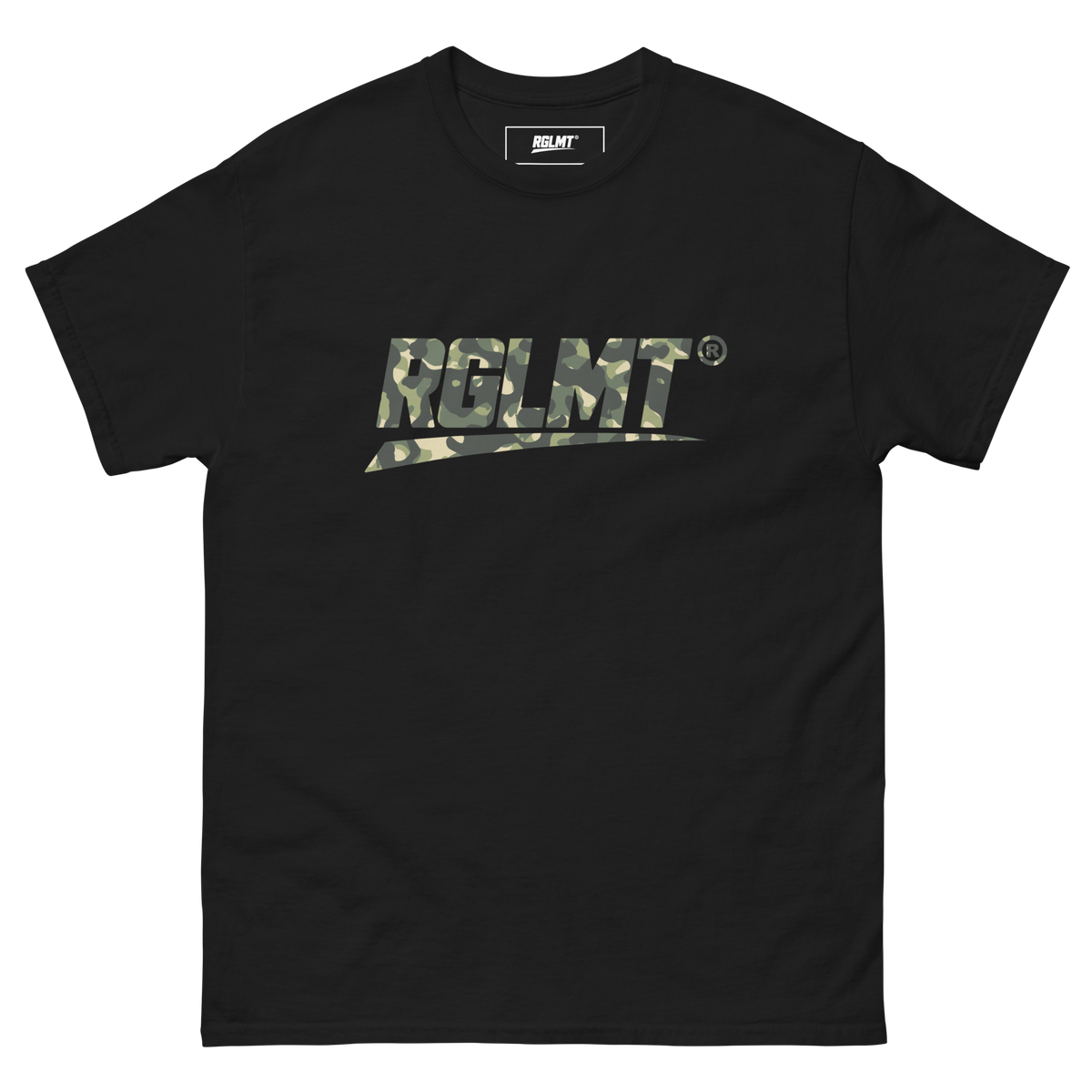 T-shirt Classic noir RGLMT, design Jungle – vue avant