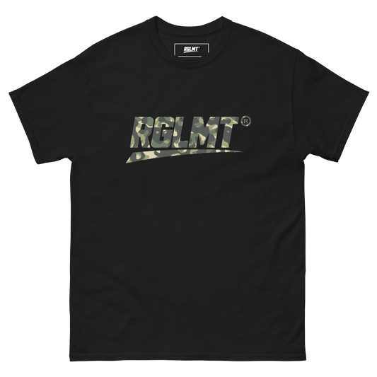 T-shirt Classic noir RGLMT, design Jungle – vue avant