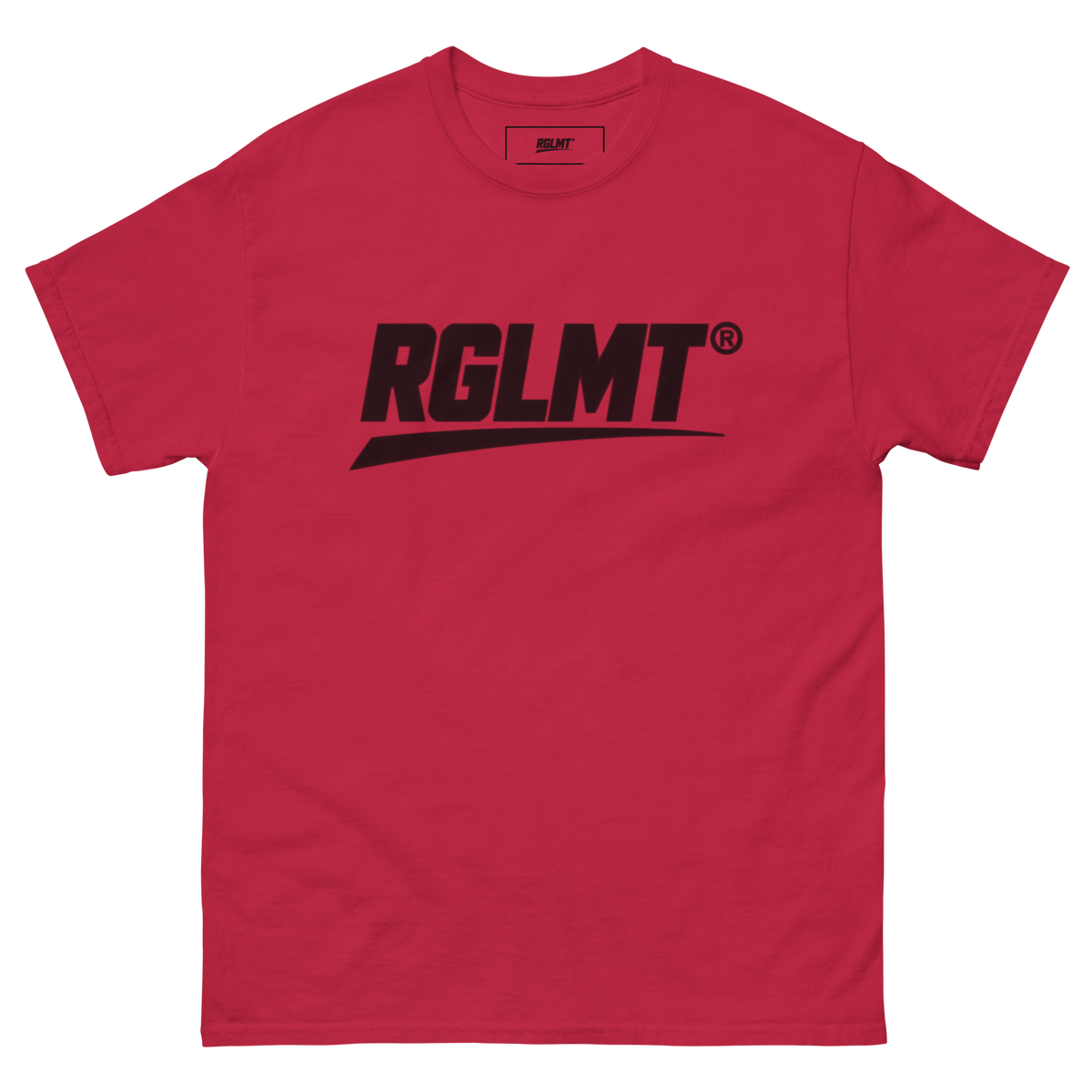 T-shirt Classic rouge cardinal RGLMT, design Noir – vue avant