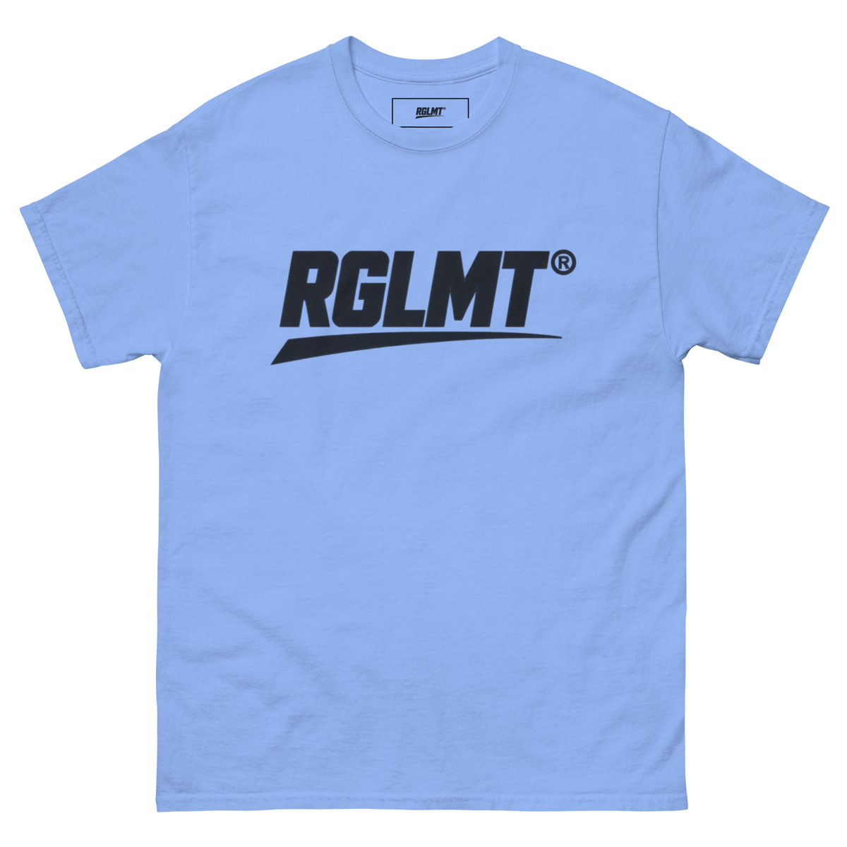 T-shirt Classic bleu ciel RGLMT, design Noir – vue avant