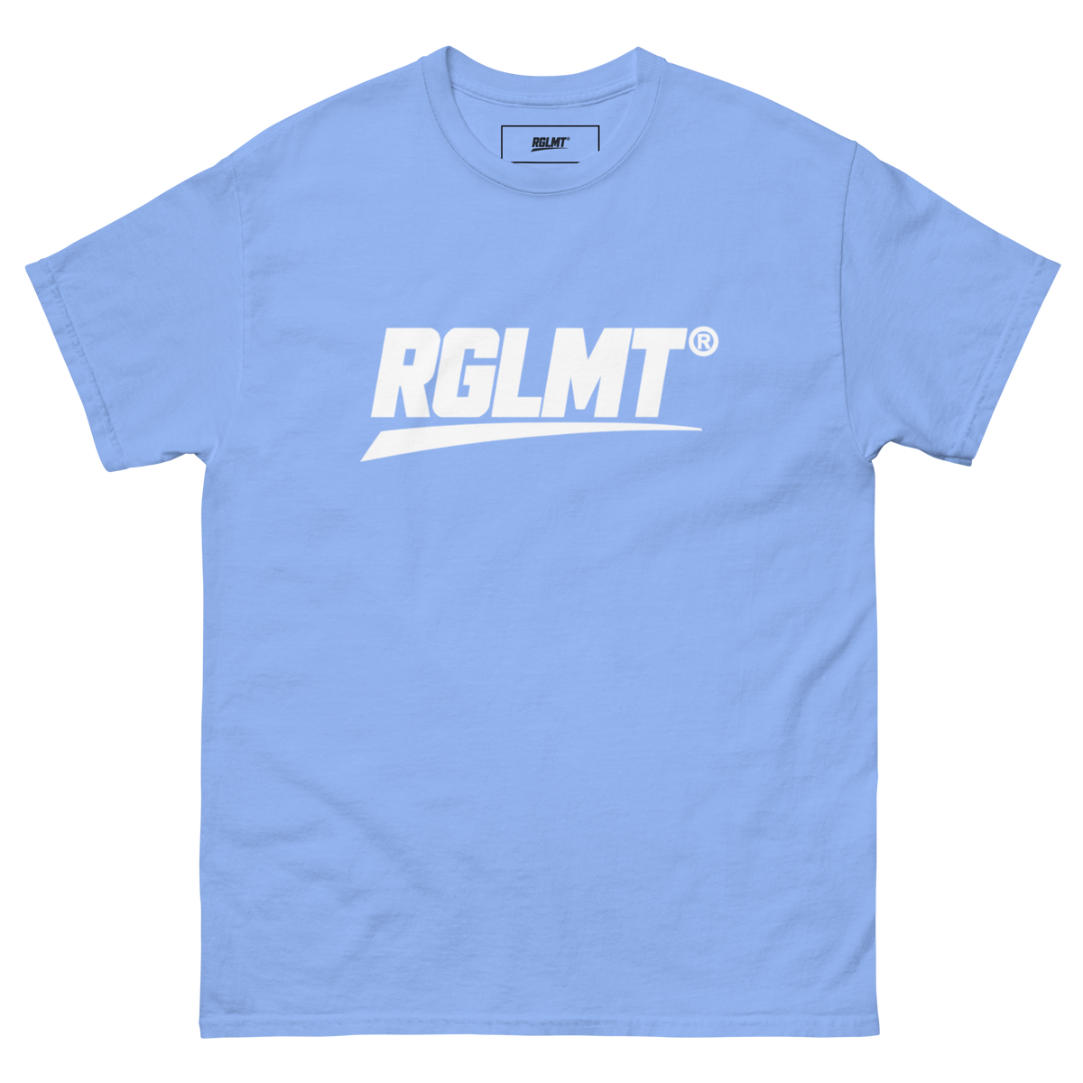 T-shirt Classic bleu ciel RGLMT, design Blanc – vue avant