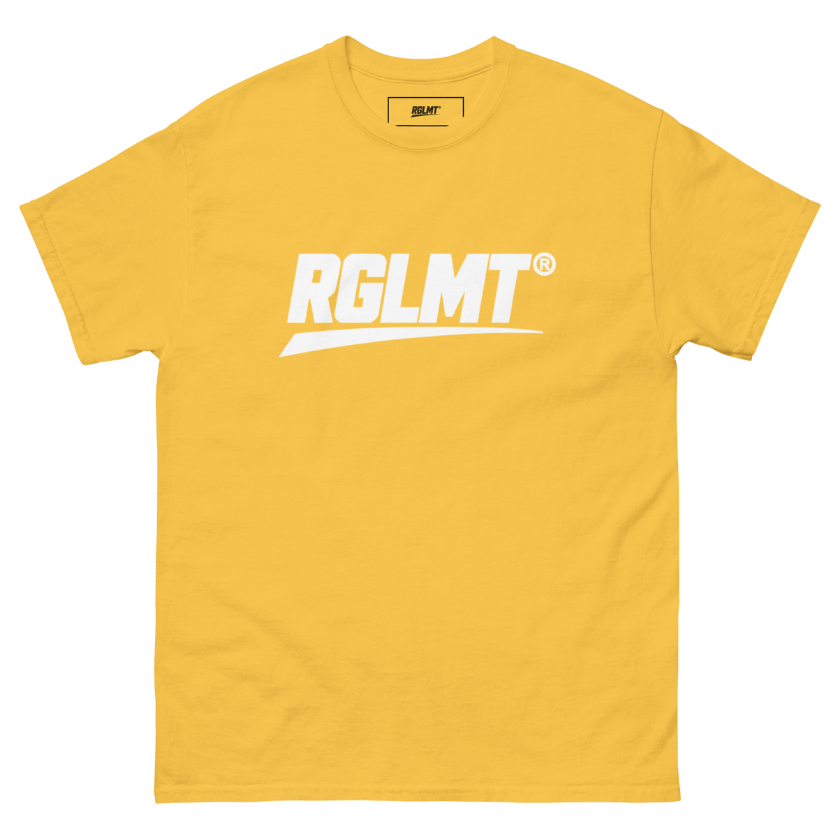 T-shirt Classic jaune RGLMT, design Blanc – vue avant
