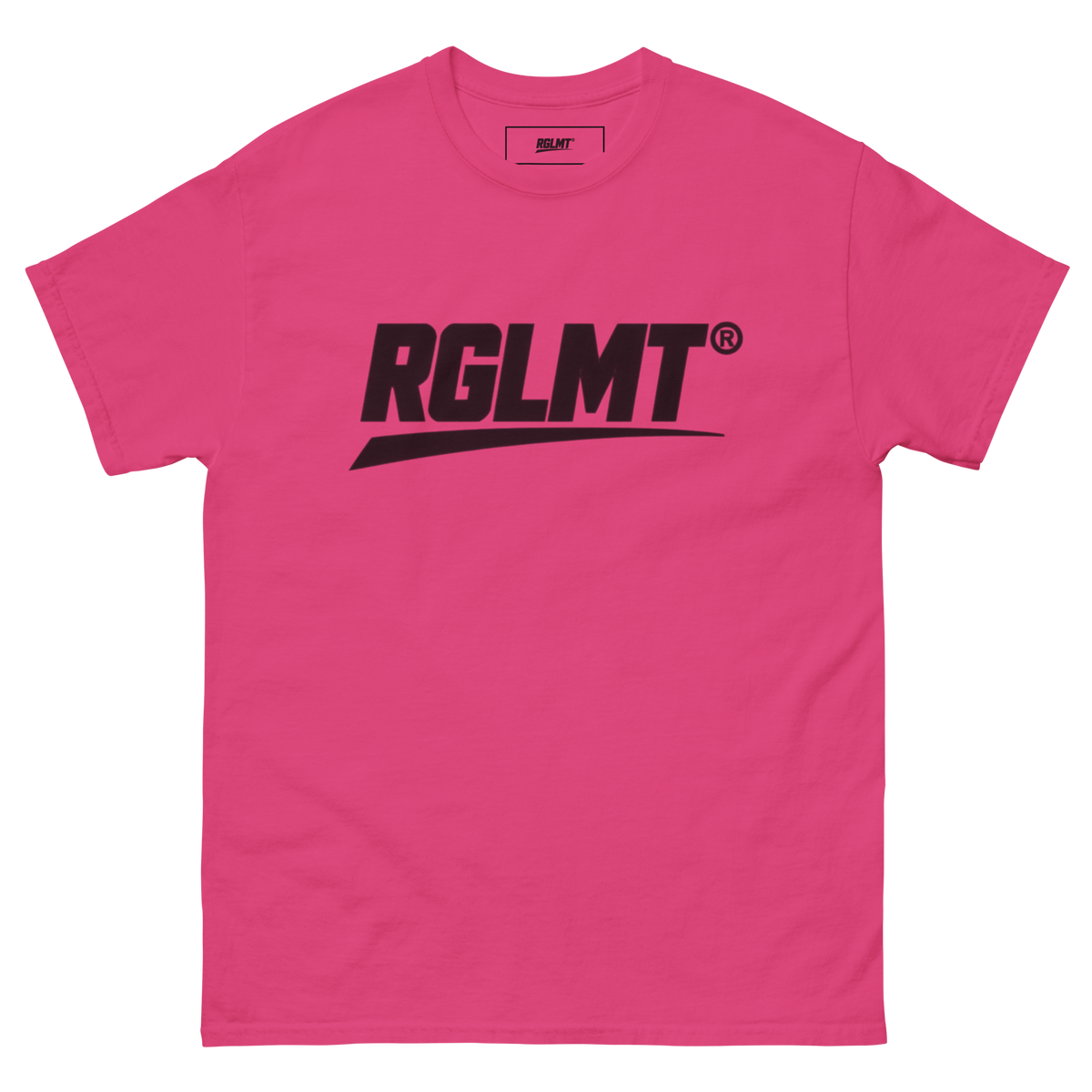 T-shirt Classic rose vif RGLMT, design Noir – vue avant