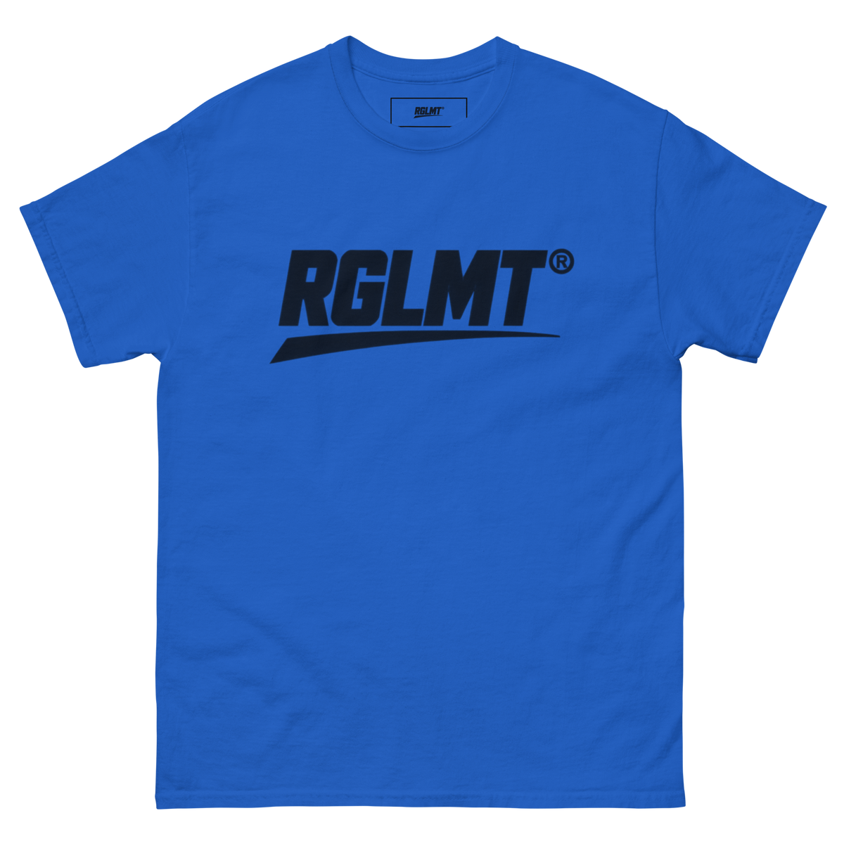 T-shirt Classic bleu royal RGLMT, design Noir – vue avant