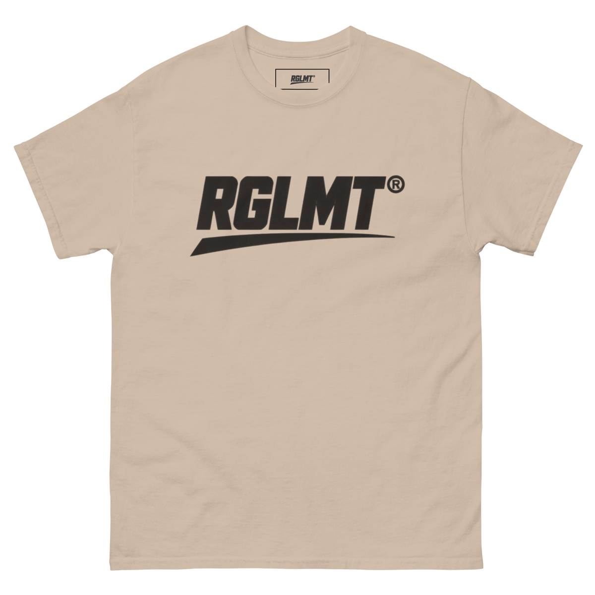 T-shirt Classic sable RGLMT, design Noir – vue avant