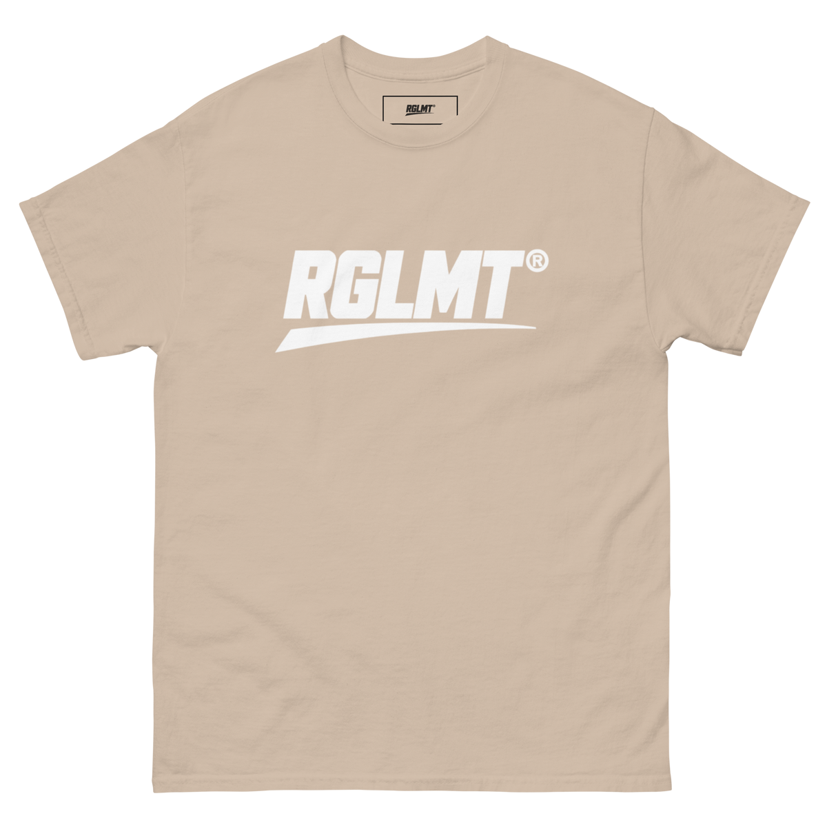 T-shirt Classic sable RGLMT, design Blanc – vue avant