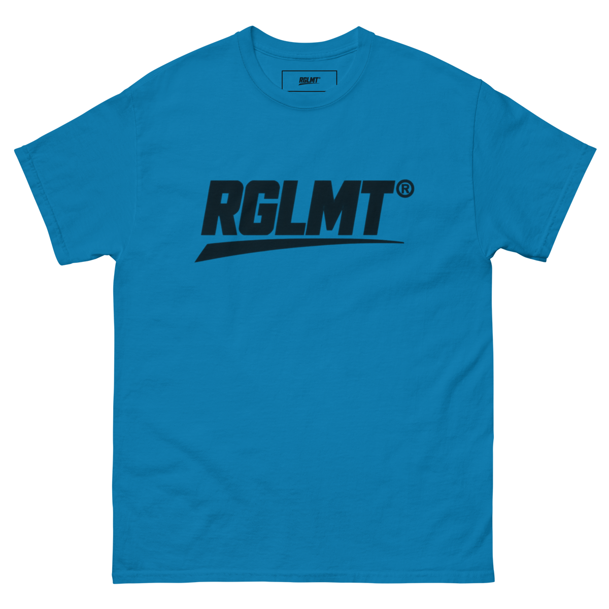 T-shirt Classic bleu saphir RGLMT, design Noir – vue avant