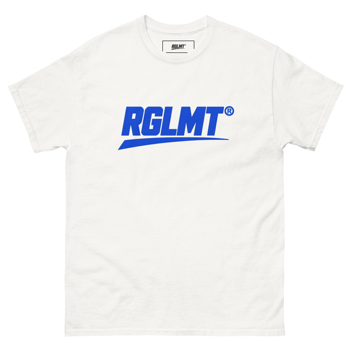 T-shirt Classic blanc RGLMT, design Bleu – vue avant