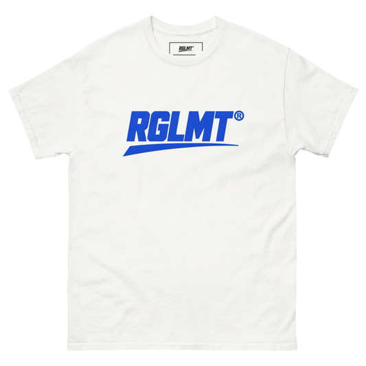 T-shirt Classic blanc RGLMT, design Bleu – vue avant