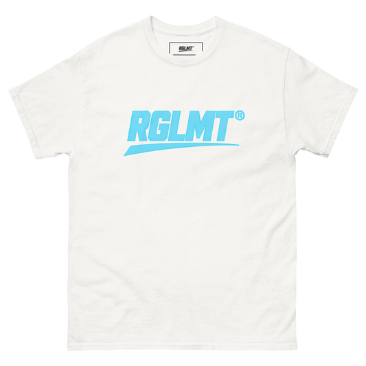 T-shirt Classic blanc RGLMT, design Turquoise – vue avant