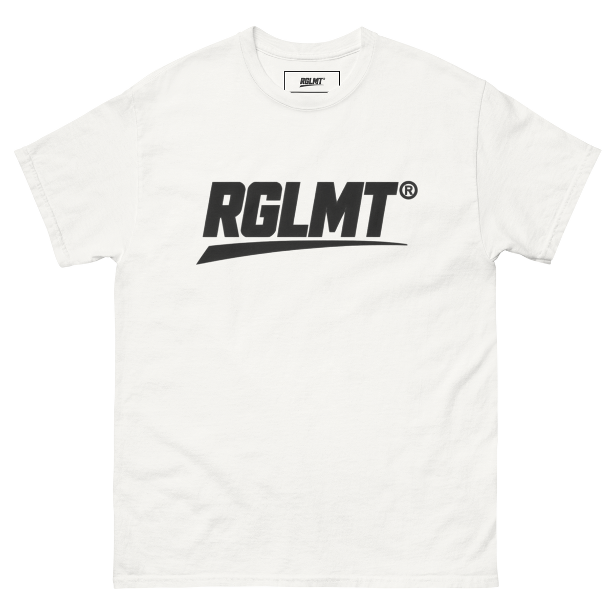 T-shirt Classic blanc RGLMT, design Noir – vue avant