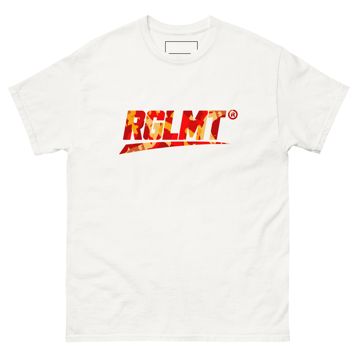 T-shirt Classic blanc RGLMT, design Lava – vue avant