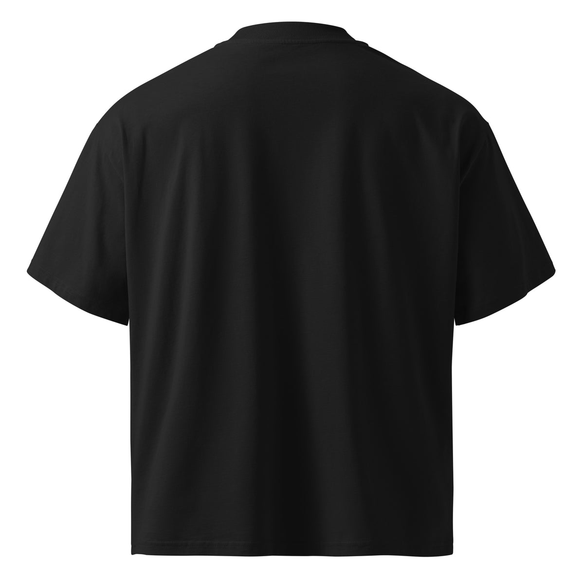 T-shirt oversize col montant noir RGLMT, design Guadeloupe – vue de dos