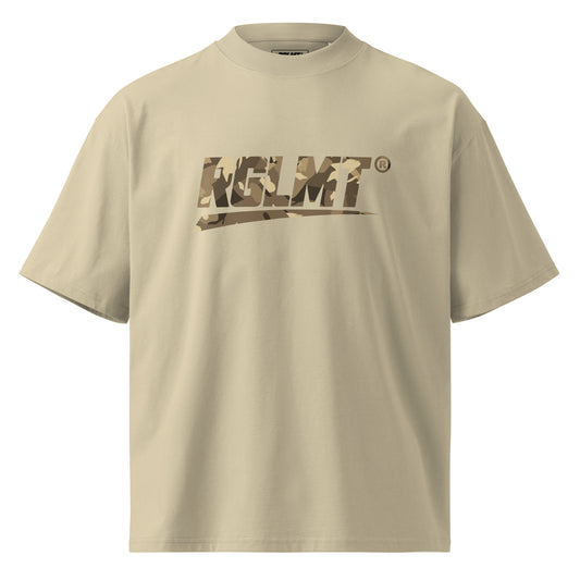T-shirt oversize col montant pierre RGLMT, design Desert – vue avant