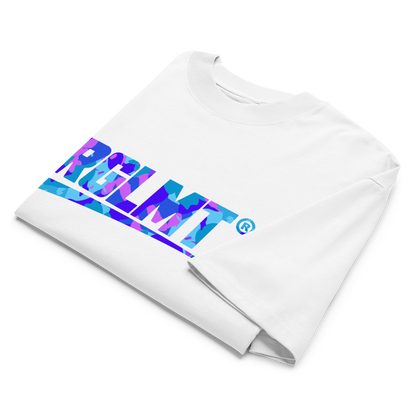 T-shirt oversize col montant blanc RGLMT, design Tokyo – vue avant